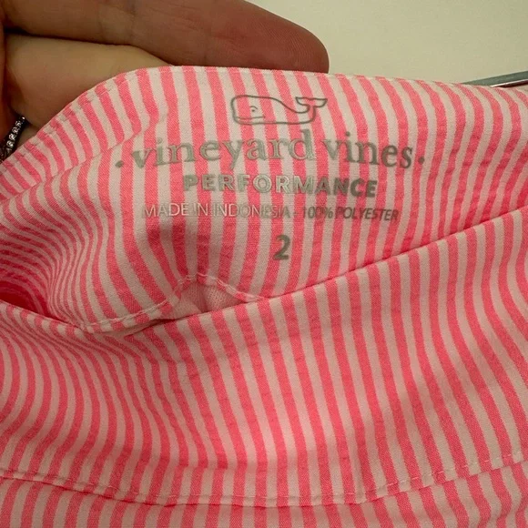 Vineyard Vines Pink Performance Scalloped Seersucker Mini Skirt Built In Shorts - Picture 3 of 4